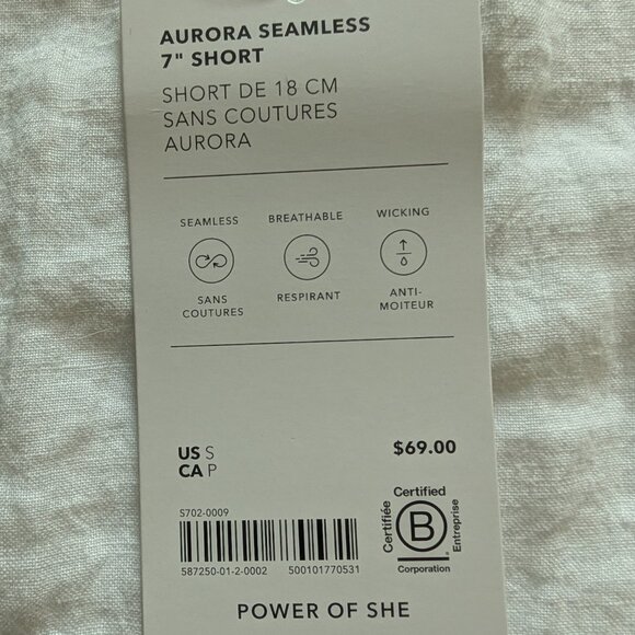 Athleta Aurora seamless ribbed bike short 7" inseam, NWT, size small - Picture 2 of 2